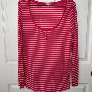 Juicy Couture Pink Stripped Long Sleeve Top